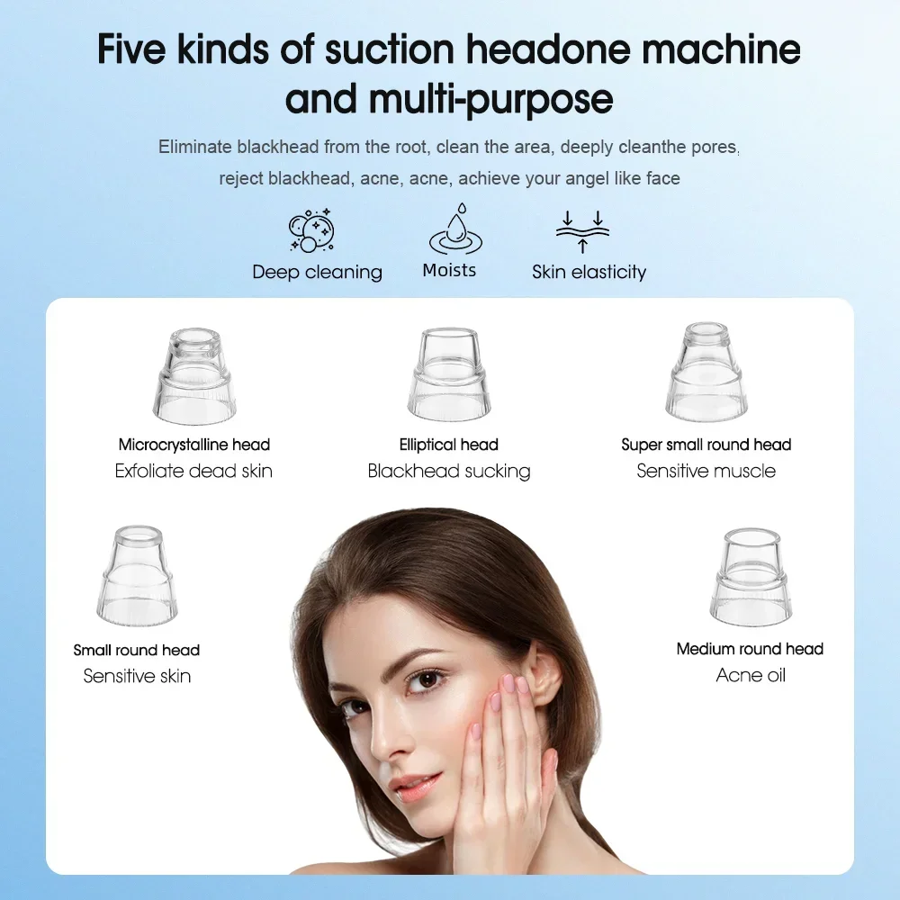 Face Blackhead Remover Vacuum Suction Pore Cleaner WiFi Camera Visual Face Deep Nose Cleasning Pimple Removal With 5 heads Tool blackhead remover facial pore cleanser