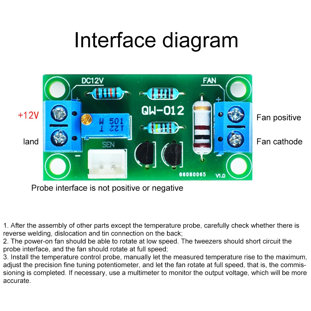 DC 12V Intelligente Lüfter Temperatur Controller Fan Control Board