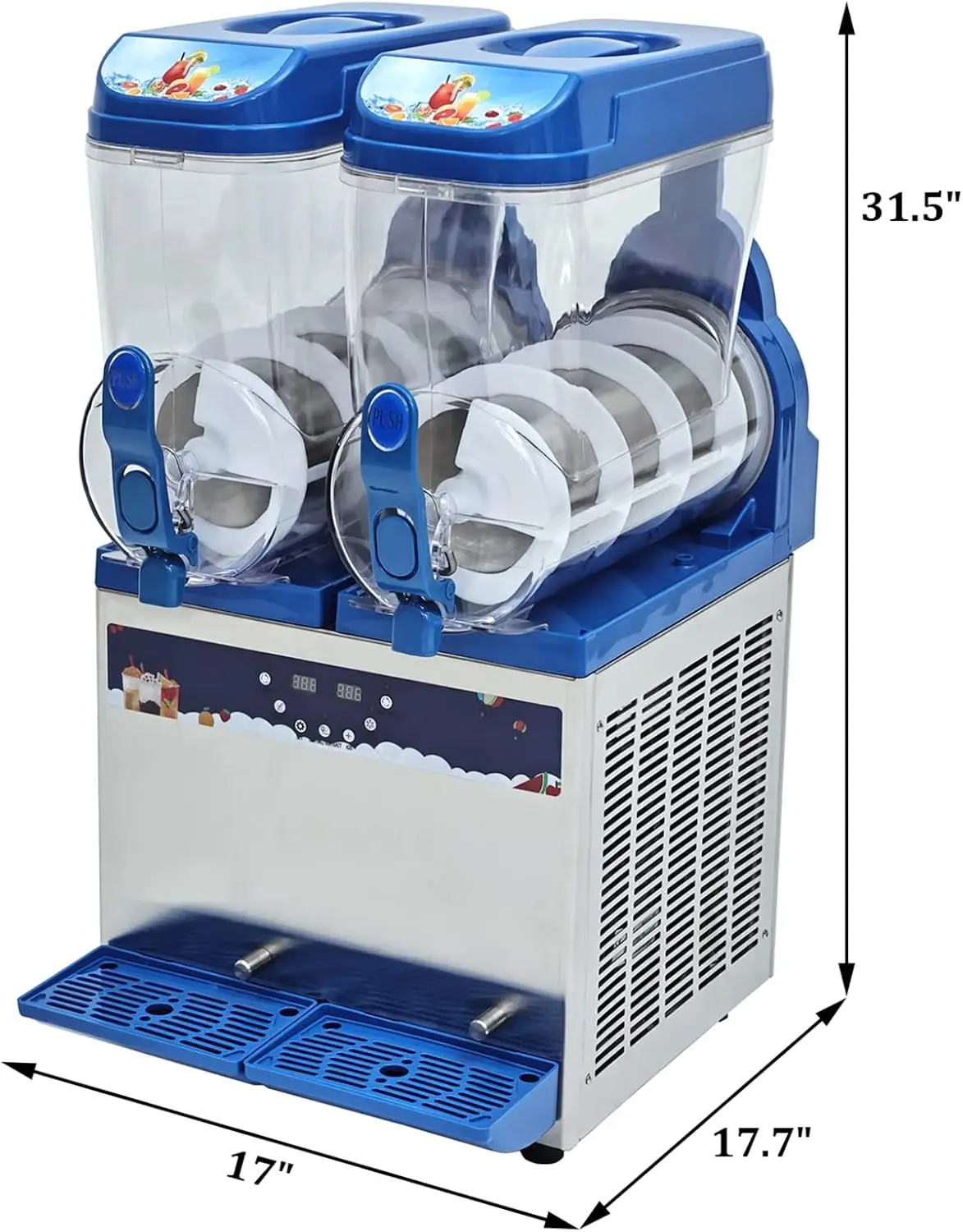 Gallons Commercial Slushy Machine 1000W, Stainless Steel Margarita Smoothie Frozen Drink Maker for Cocktail Ice Juice Tea Coffee 3