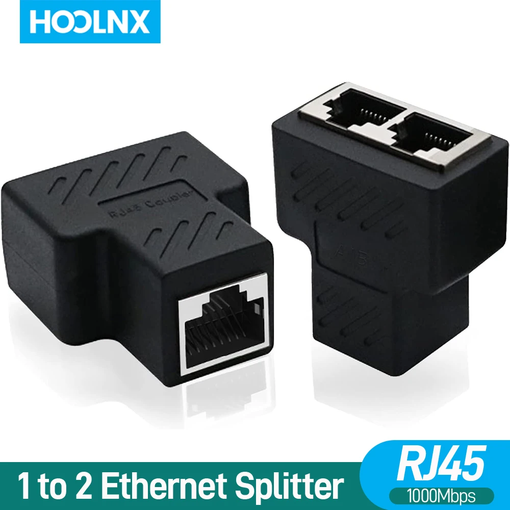 Divisor Ethernet RJ45 1 A 2 Puertos - Conector Hembra A Hembra, Para Router, Ordenador