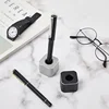 Aluminum Alloy Pen Holder With Non-Slip Pad Creative Office Desktop Ornament Pen Hole Pencil Slot Student Pencil Storage Stand 3