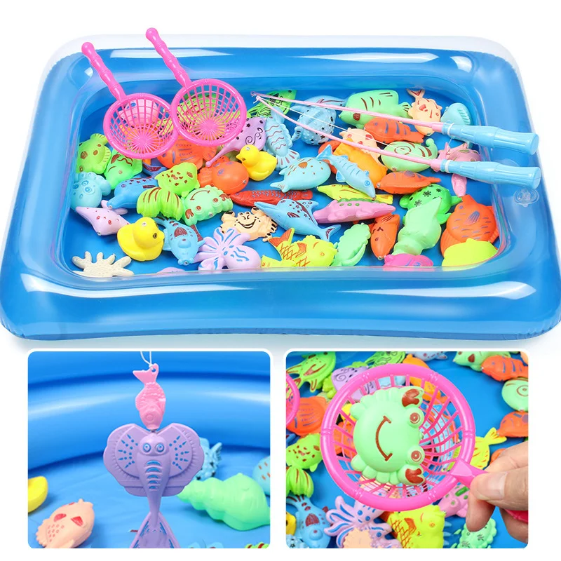 Children Boy Girl Magnetic 3D Fishing Toy Set Suit Magnetic Play