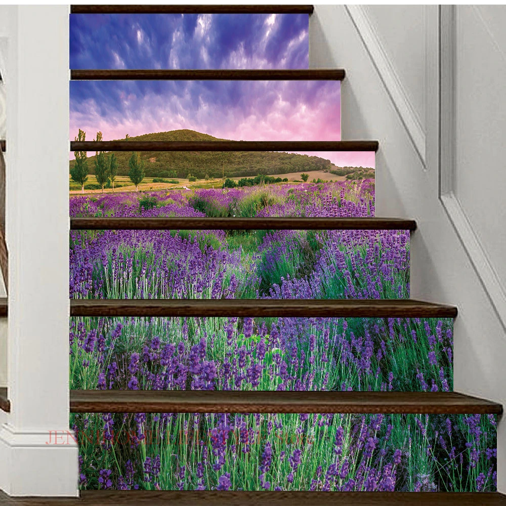 13 PCS Landschaft Treppe Polster Stairway Aufkleber Aufkleber Selbst-Adhesive Vinyl Riser Treppen Aufkleber 3D Tapete Treppen Decor – Detail 27