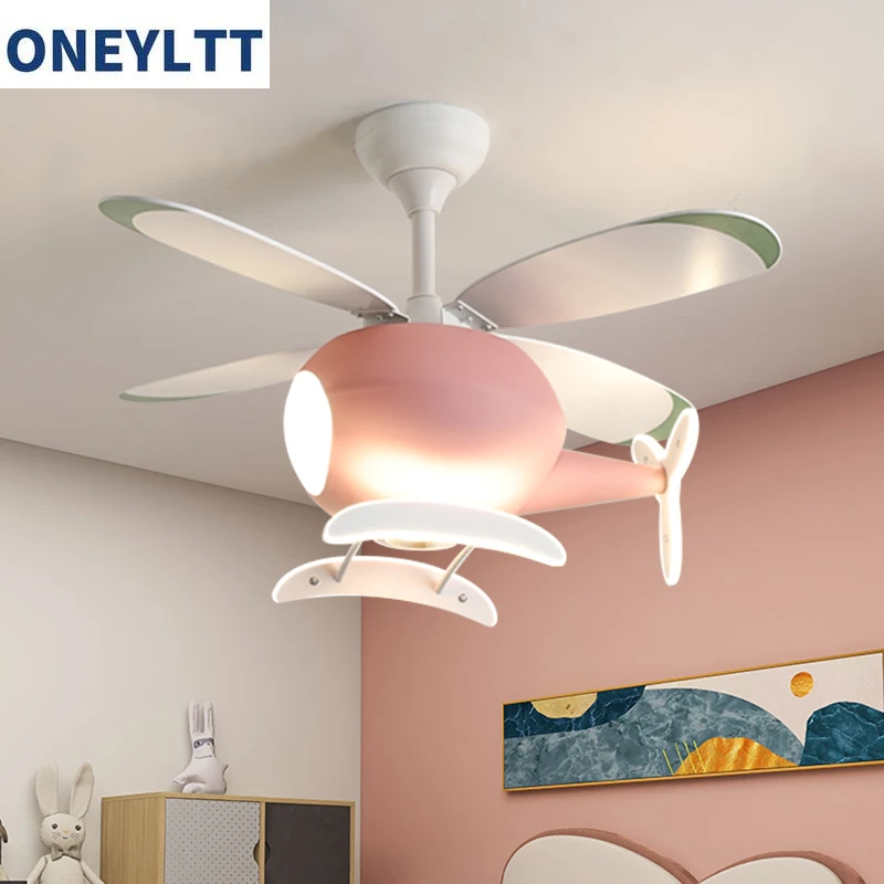 Children Room Ceiling Fan Lamp With Light Electric Fans Lights Small Bedroom Deco Cooling Decorations Remote Control