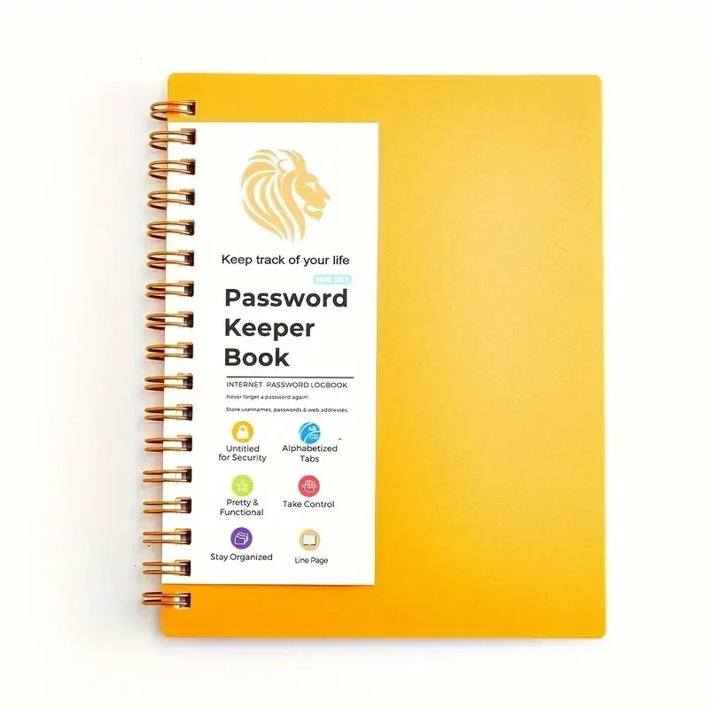 Libro de contraseña en espiral con pestañas alfabéticas, cuadernos pequeños, Bloc de notas, cuaderno de tapa dura, almohadillas de escritura diaria, suministros escolares de oficina