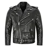 Men PU Leather Jacket Motorcycle Fashion Slim Fit Leather Coat 1