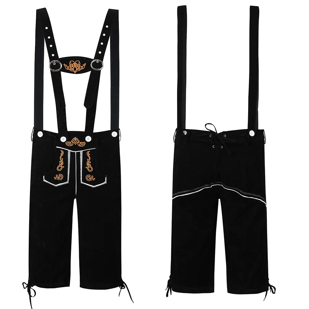Costume Lederhosen Homme En Cuir Véritable Pour Oktoberfest - Déguisement Bavarois Authentique