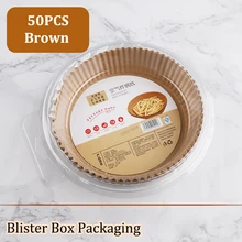  50-300PCS Kitchen Air Fryer Paper Special Paper Accesories Baking Disposable Oil-proof Paper Non-Stick Baking Mat Barbecue Plate 