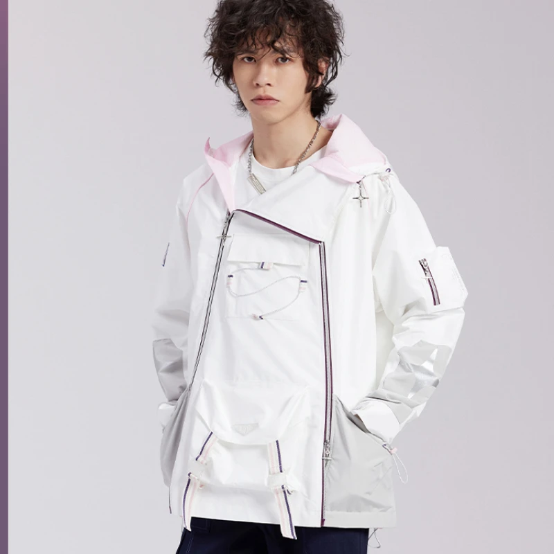 

Game Official MiHoYo Honkai Impact 3 Elysia Herrscher of People Asymmetry White Zipper Coat Ego Costume Top Coupler's Wear Gift