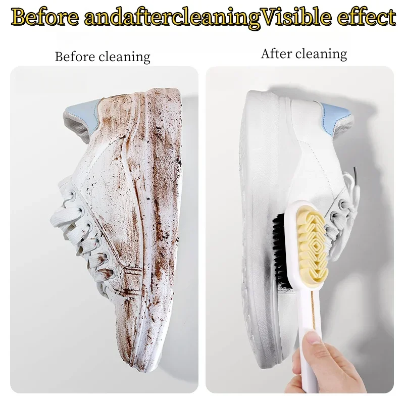 Double-sided Shoe Brush 1pcs Enduring Plastic Shoe Washing Brush Suede Cleaning Household Cleaning Tools Accessories