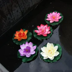 3Pcs Lotus Artificial Floating Water Lily EVA Lotus Flower 10cm Lifelike Pond Tank Plant Ornament Garden Decor Micro Landscape