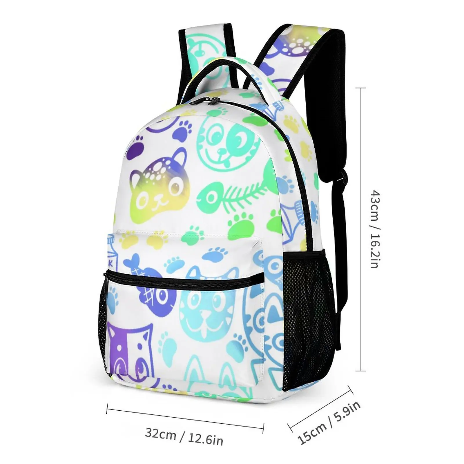 Artistic New Three-piece Suit Children's Backpack Kids Book bags Boys Girls Animal Bag Large Lunch Bag with Pencil Case