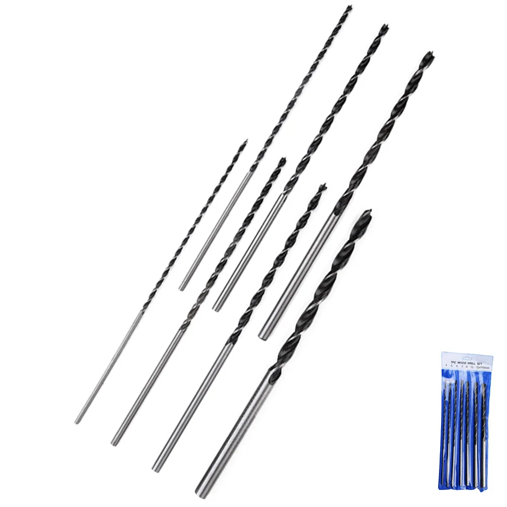 

Сверло с шестигранной ручкой, комплект из 7 насадок 4 -12 мм, с тремя отверстиями для работ по дереву