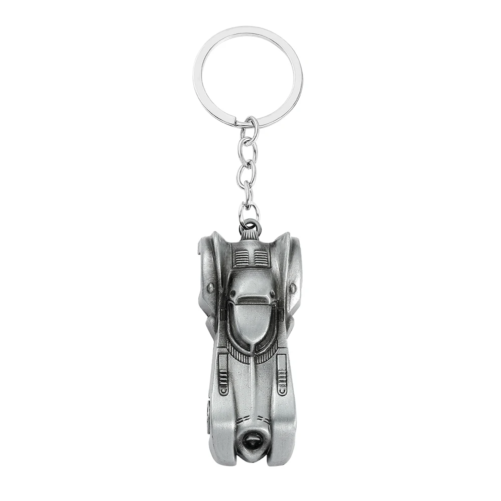 Classic Vintage Silver Color Bat Car Pendant Keychain for Men Boys Fans Collection Decoration Keys Rings Accessories