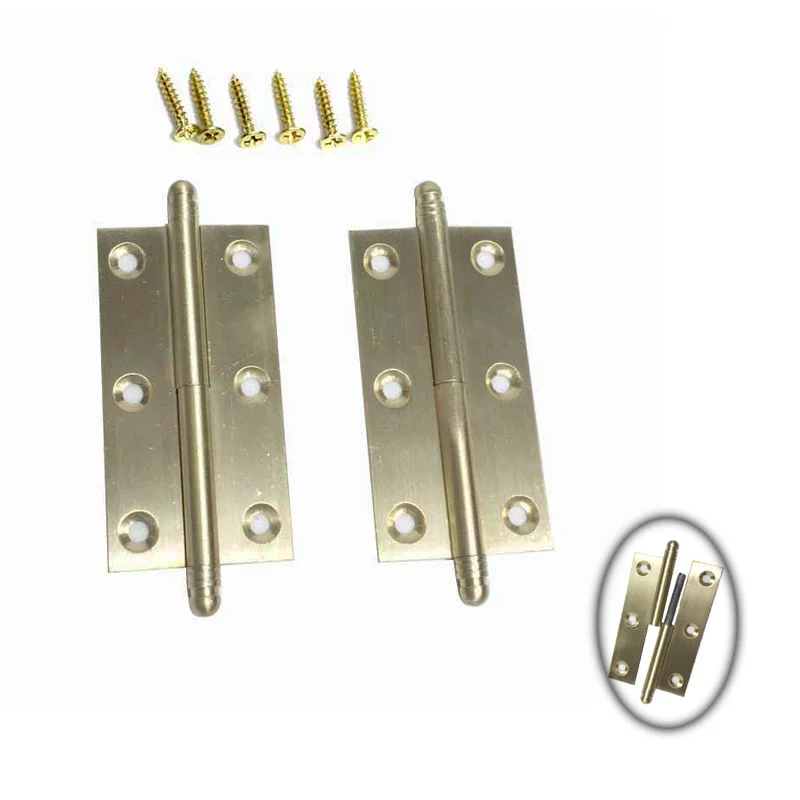 

2Pcs 3"/75mm Brass Detachable Hinge, Small Slip Joint Flag Hinges, Lift Off Detachable Door Hinges,Copper , Left/Right Handed