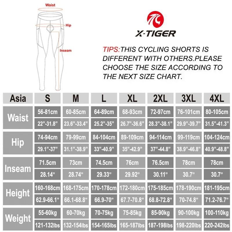 X-TIGER Professional Men's Breathable Autumn Cycling Pants Bike Pants with Pockets Bib Reflective Cycling Tights