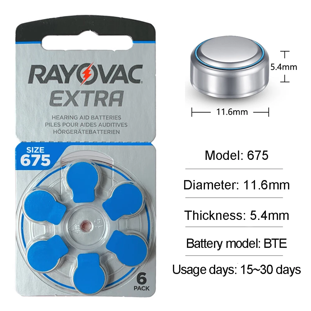 Rayovac Extra Mercury Free аккумуляторы для слуховых аппаратов размер ...