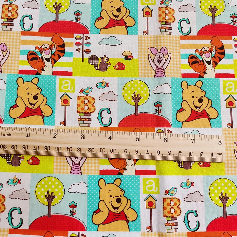 Sale Cotton Disney Winnie The Pooh Fabric Per Half Meter Cartoon Bear  Printed Fabrics Material For