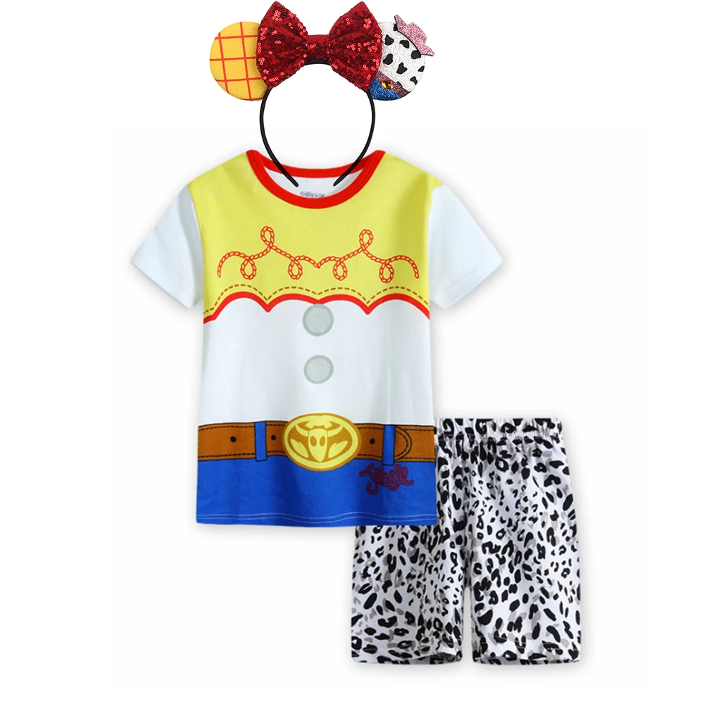 thumbnail image 1 of Conjunto de 2 piezas para niños, ropa fina con estampado de Toy Story de Disney, camiseta y pantalones de Woody Jessie, jersey de primavera, pijama de Buzz Lightyear, 1 of 5