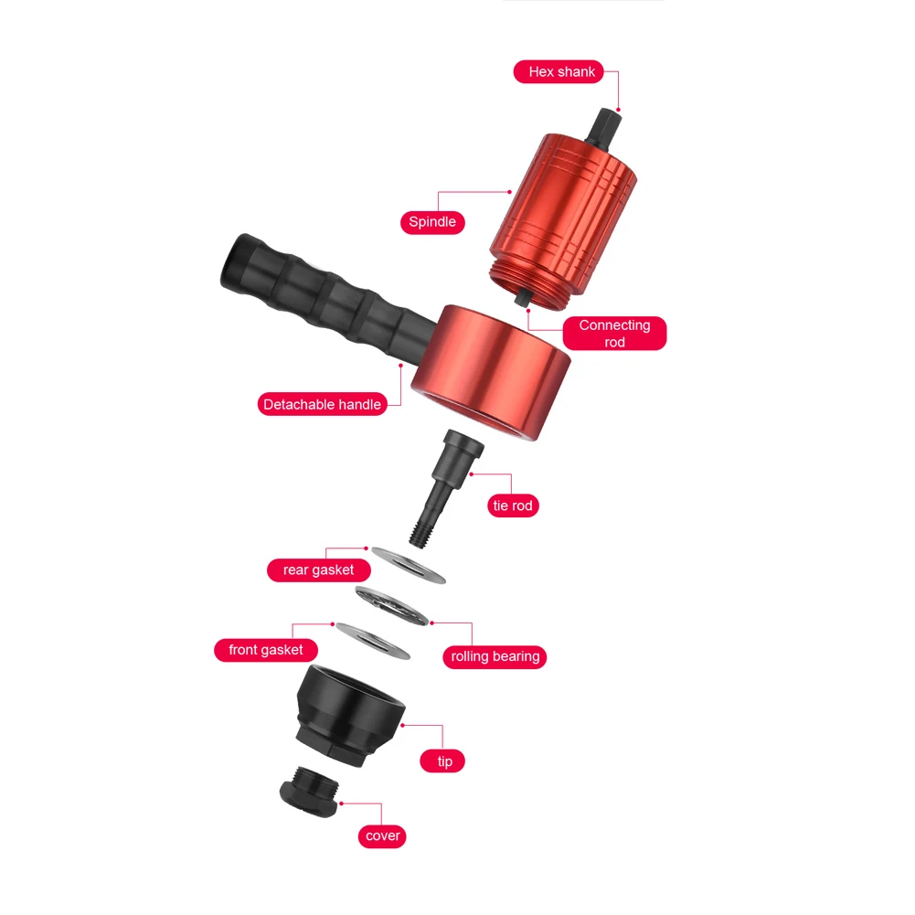 Detachable Manual Electric Rivet Nut Tool Conversion Accessories Hand Rivet Nut Tool Pneumatic Machine with Storage Box