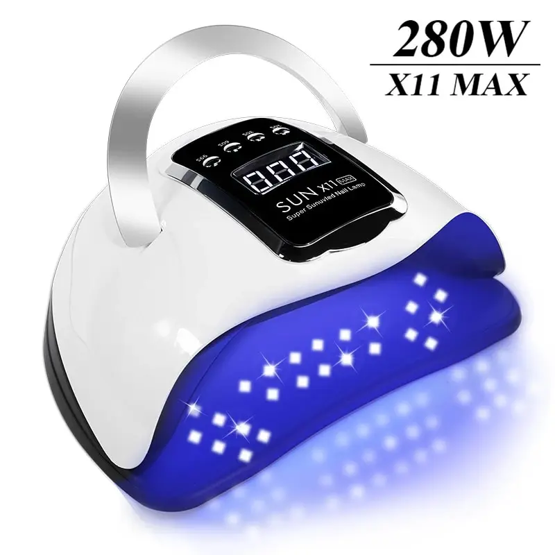 SUN X11 MAX 전문 매니큐어 네일 건조 램프, 자동 센서 UV LED 네일 램프 포함, 280W 네일 젤 광택제 건조기 
