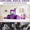 10PCS Purple Modular Play Couch for Playroom Bedroom 10 in 1 Multi-functional Sofa for Playing Creativing Sleeping Toddler Couch 6