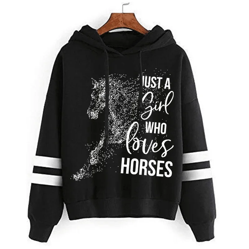 Loves Horses Thick Hoodies Animal Lovers Y2k Sweatshirt Men's Oversized Hoodie Ulzzang Women Clothing 2023 New Spring Kpop Hoody