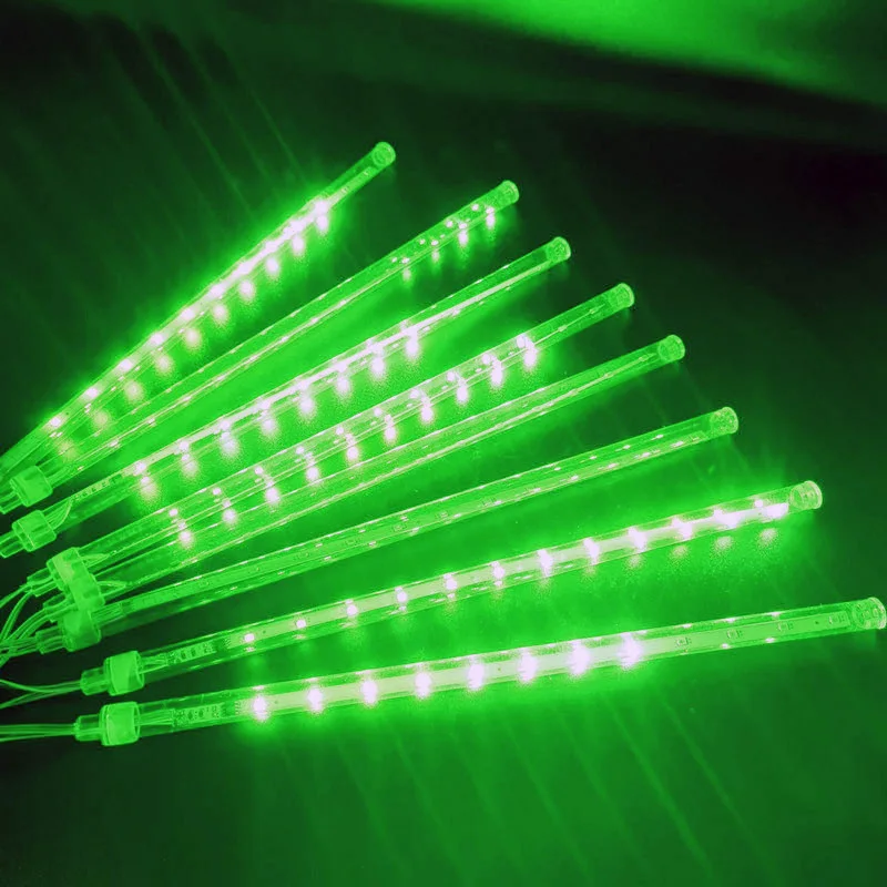 thumbnail image 1 of Guirnalda de luces LED para exteriores con forma de lluvia de meteoritos, 8 tubos, guirnalda navideña, luces de hadas para fiestas, bodas, jardines, árboles, decoración del hogar y la habitación, 1 of 5