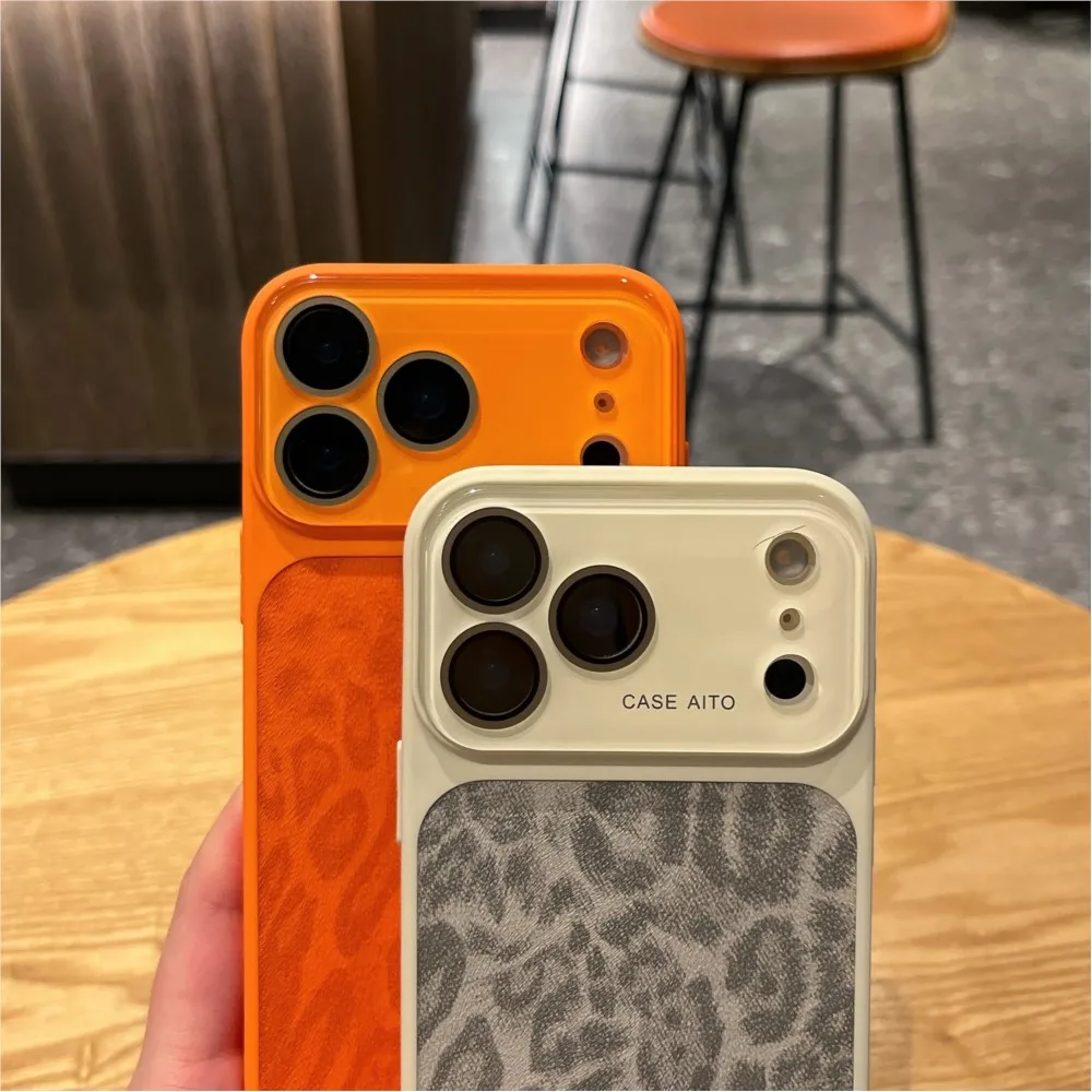 Luxury Leopard Print Leather Texture Phone Case - Cool Matte Shockproof Bumper Cover