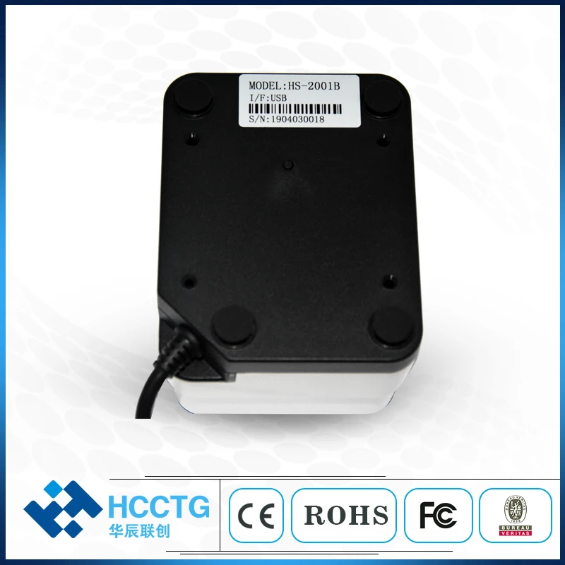 유선 QR 코드 바코드 스캐너 HS-2001C, 미니 2D 바코드 스캐너, 영어 문자 입력 모드만 지지대