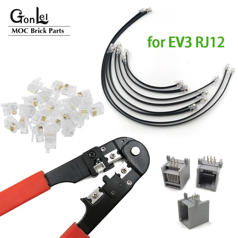 

NEW Technical Set EV3 Pliers RJ12 6P6C Plug Crimping Tool Clear Crystal Head Right Buckle Position Data Line Connector Cable Toy