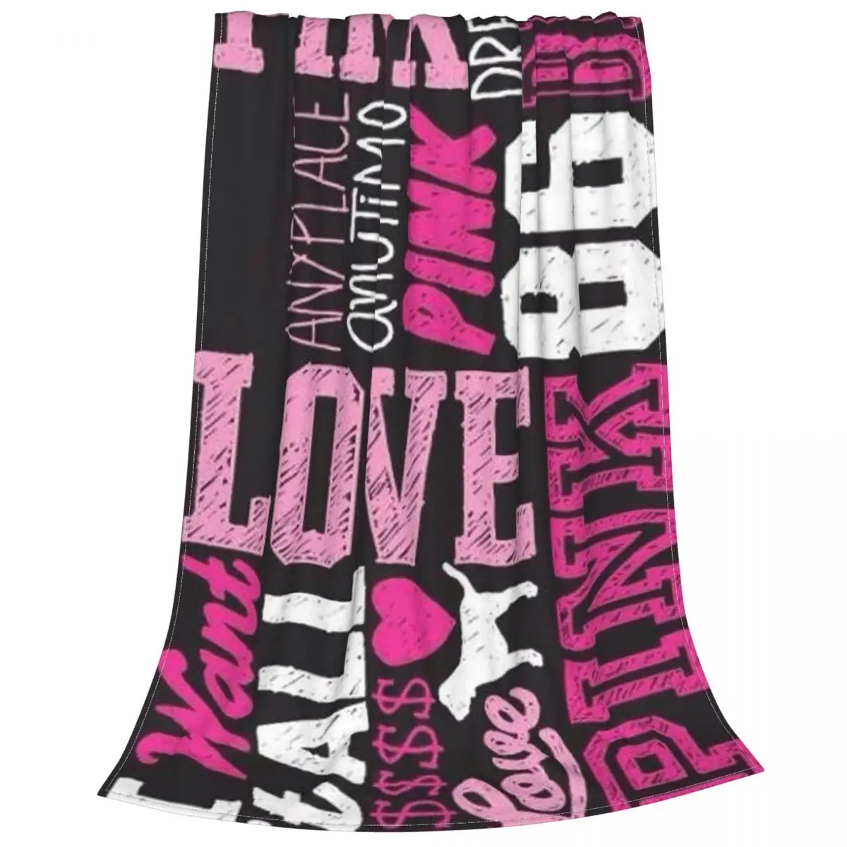 LovePinkBlanketFleeceTextileDecorPortableWarmThrowBlanketfor