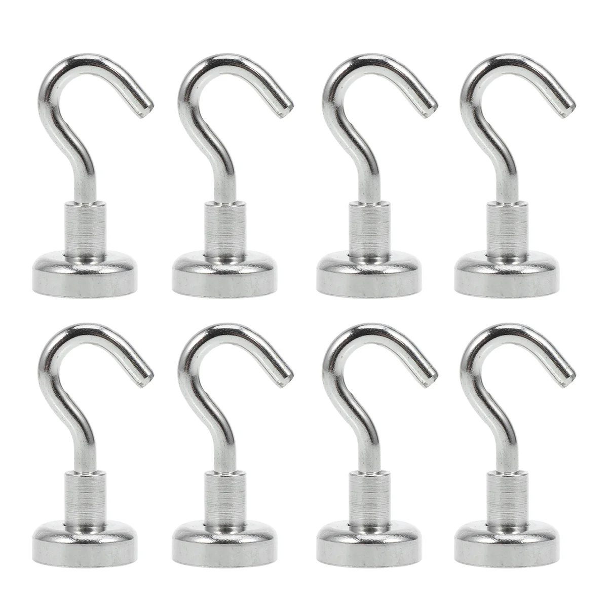 

8pcs Super Strong Heavy Duty Ndfeb Hook Household Magnetic Hooks for Home Kitchen (Silver)