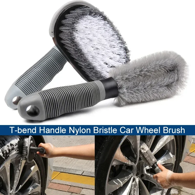 

Т-образная ручка, щетка для автомобильного колеса, щетки из нейлоновой щетины для чистки шин, чистящие инструменты, щетки для очистки ступицы колеса