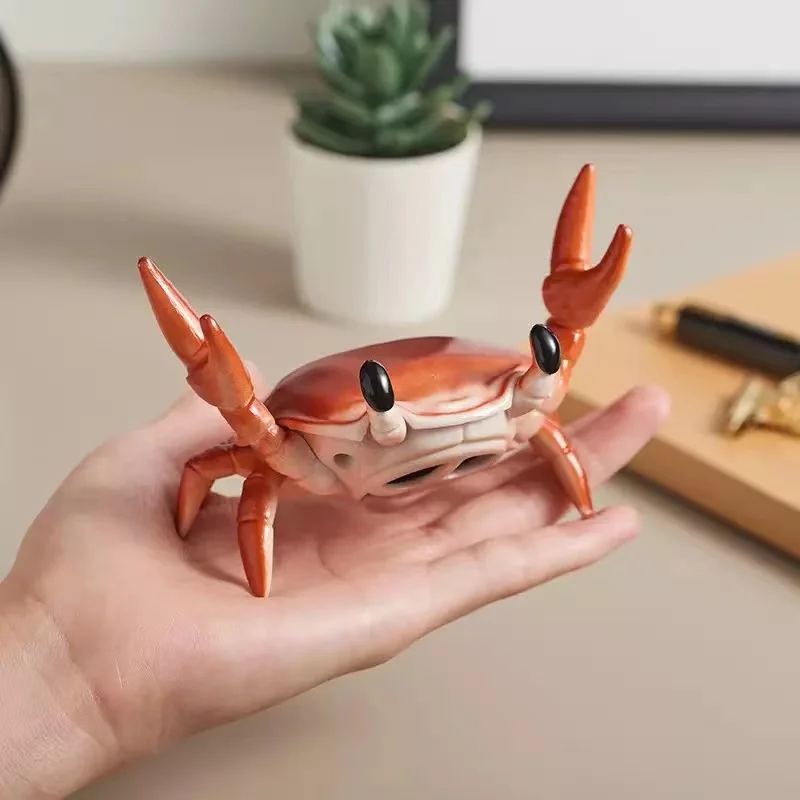 Creative Crab Shape Bluetooth Mini Speaker Phone Holder Portable Surround Sound Button Creative