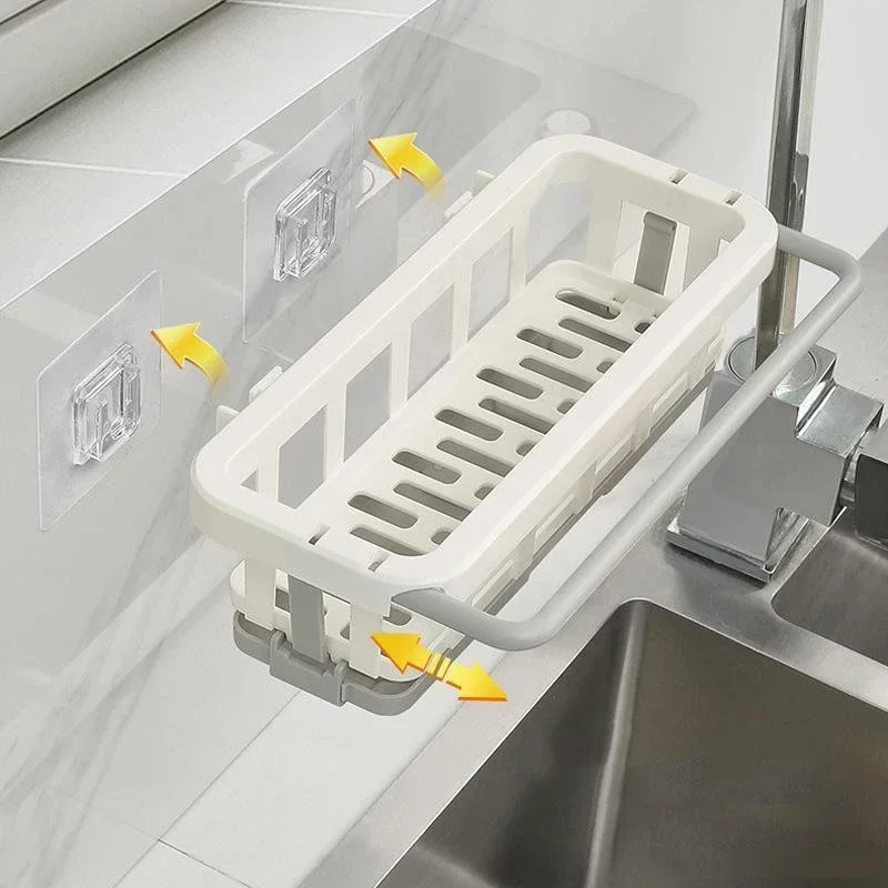Kitchen Dish Sponge Sink Holder Drain Rack Storage Shelf Bathroom Organizer Shelves Hanging Rack Organizer Accessories 2