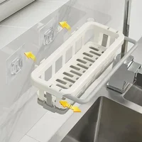 Kitchen Dish Sponge Sink Holder Drain Rack Storage Shelf Bathroom Organizer Shelves Hanging Rack Organizer Accessories 2