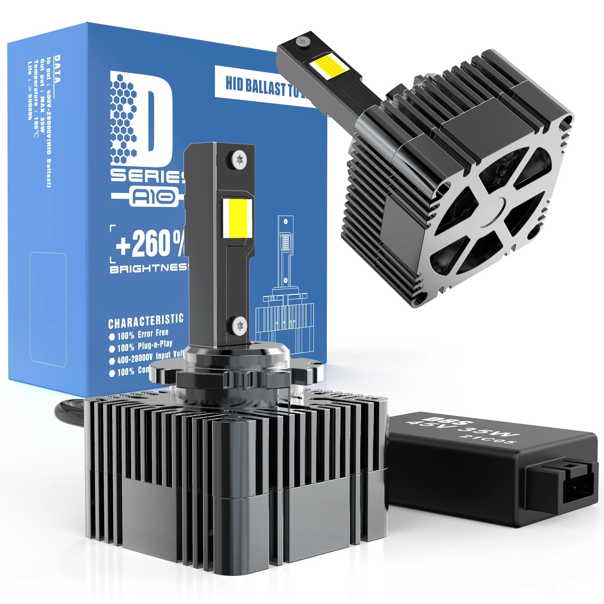 

D8S 90W Led D Series Headlamp Bulbs Auto Lighting System Canbus Ballast Plug And Play HID LED Headlight