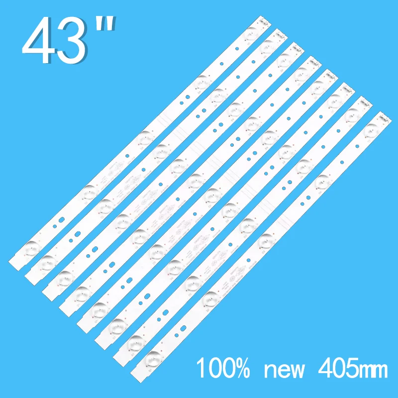 Per Lg 43 "8 Pz/Set 405Mm Striscia Di Retroilluminazione A Led 43 E3000 43 E3500 43 E6000 E465853 Lampada 5800-W43001-3P00 Ver01.00 02 K03177A Schermo