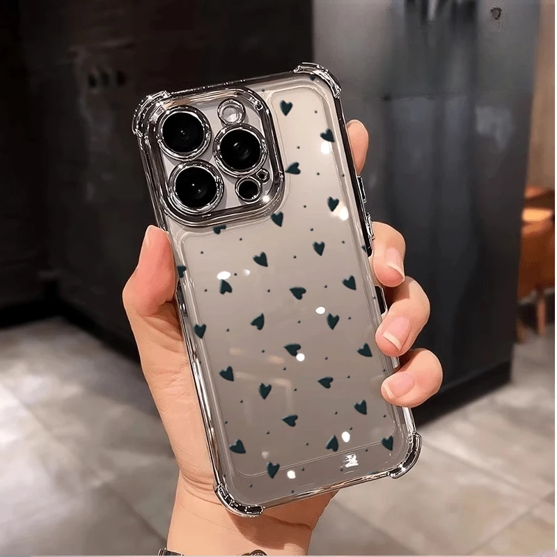 Plating Little Love Heart Phone Case Cover