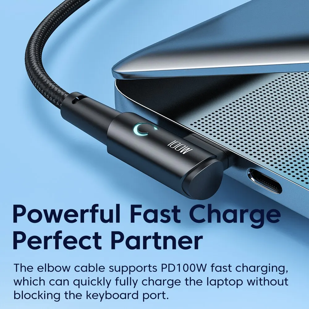 Toocki 100W USB C To USB C Cable 90 Degree For iPad MacBook Pro Xiaomi Samsung Huawei Fast Charging Type C Date Cord Best Sellers In Phones Accessories