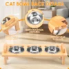 Stainless Steel Elevated Cat feeder Bowl Stand with 3 Dishes Feeder for Dry Wet Food Water AntiSlip Double Handl Cat accessories 4