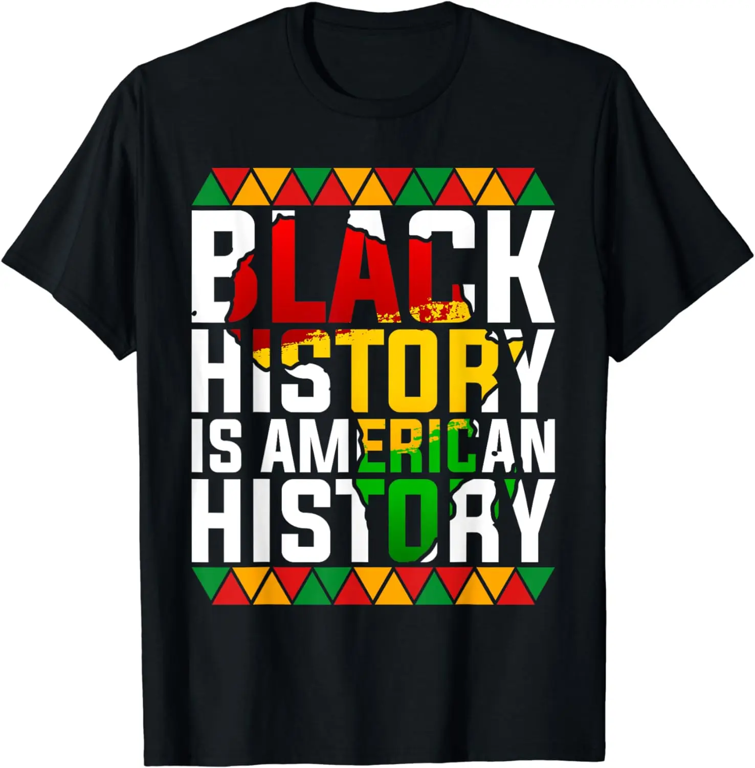 

Черная футболка с надписью «History Is American History»