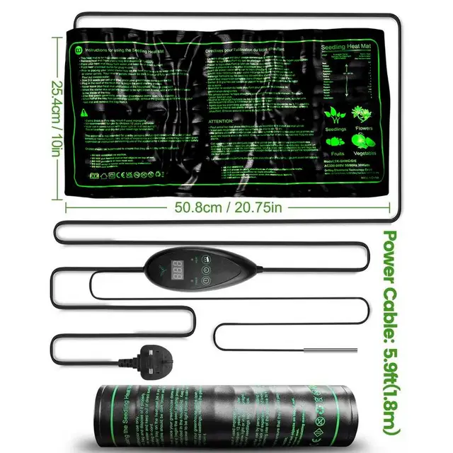 Növényi Fűtő Szőnyeg Hatsebességű Termosztát Időzített Tápláló Üvegházhatású Szőnyegek Beltéri Kerti Csírázáshoz - Image 6