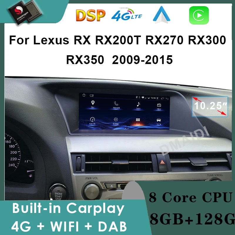 

Touch Screen Android 12 Car Multimedia Video For LEXUS RX RX270 RX350 RX450 2009-2015 10.25 Inch DVD Player CarPlay Autoradio 4G