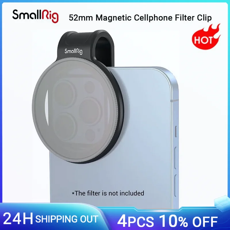 Зажим для фильтра SmallRig для iPhone 14/13/12 серии 52/67 мм, магнитный зажим, кольцо-адаптер для фильтра мобильного телефона Samsung для Huawei 3845
