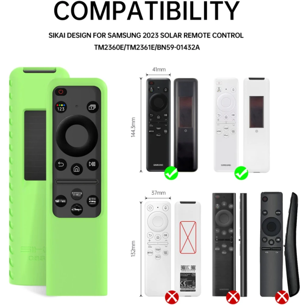 Silicone Case For Samsung SolarCell TM2360E BN59-01432A TM2361E BN59-01439A Smart TV Remote Anit-Lost With Lanyard
