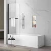 Pivot Tub Shower Door 34"×58", Folding Bathtub Shower Door with Tempered Glass Frameless Glass Shower Door Home Improvement 1