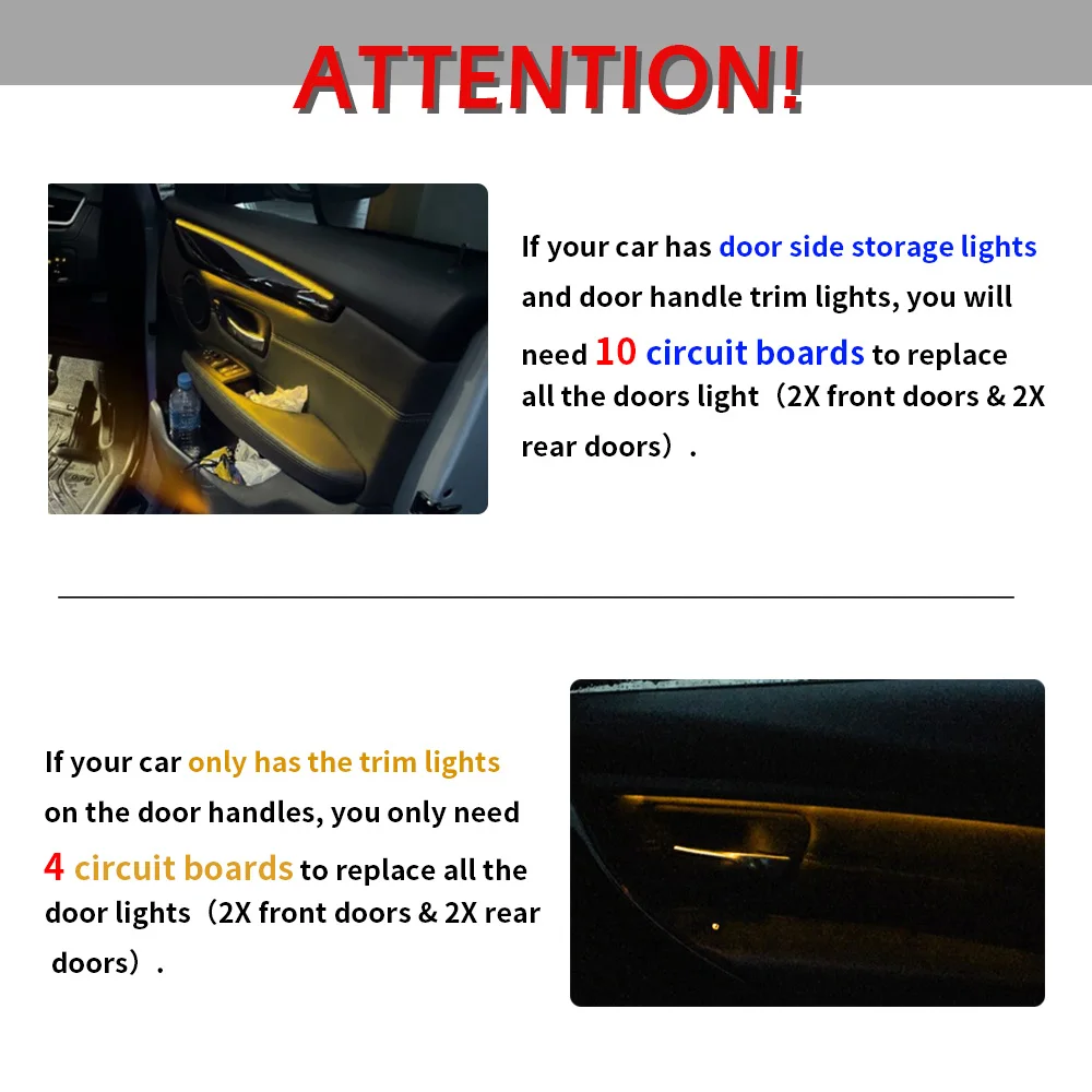Door panel ambient lighting Door Panel Ambient Lighting For BMW 5 Series F10 Sedan F11 Touring 2010-F07 2009-LED Interior Door Handle Ambient Lamp