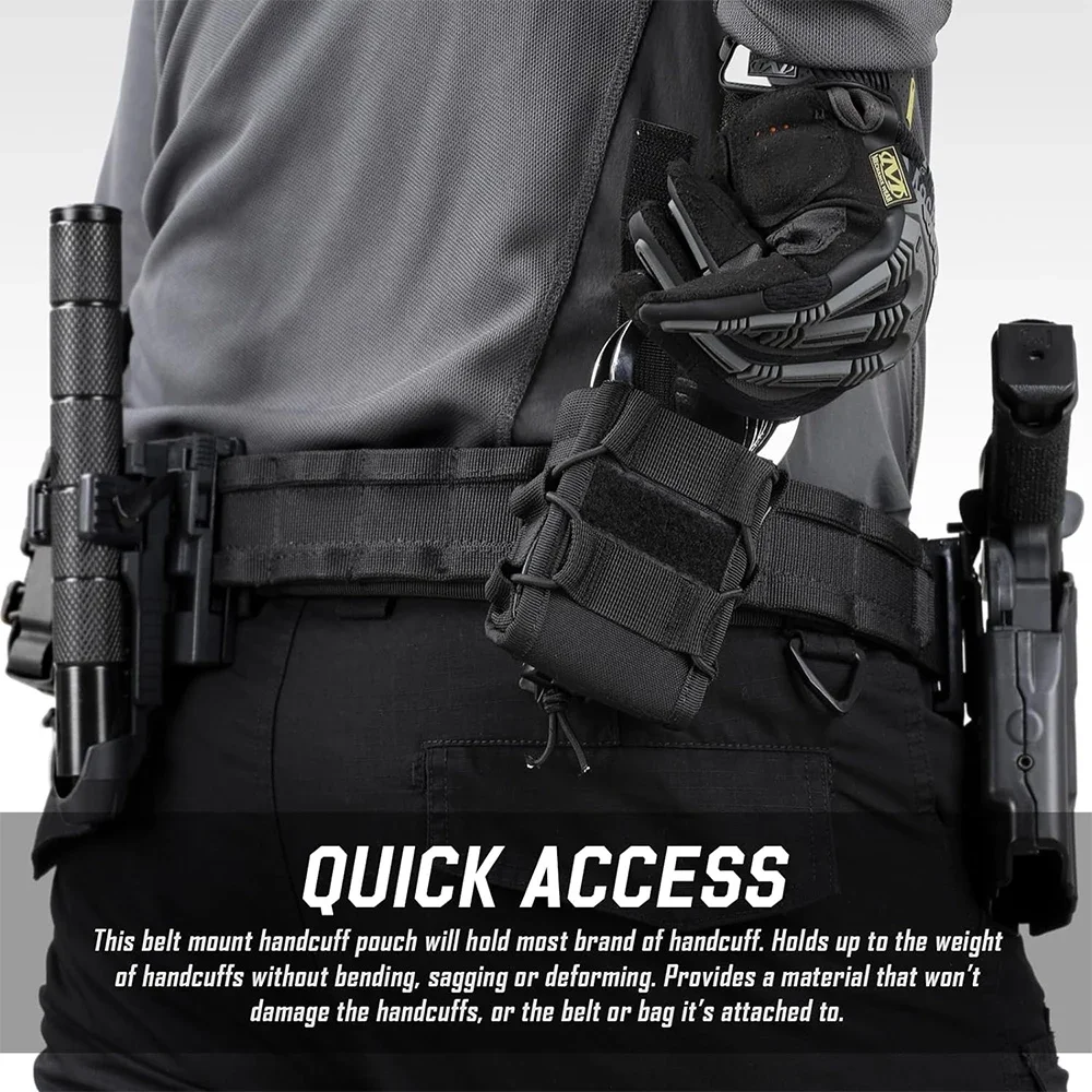 Taktische Handschellen Halter Molle Tasche Open Top Universal Handschellen Fall Fesseln Holster Taille Tasche Gürtel Jagd Zubehör – Detail 8